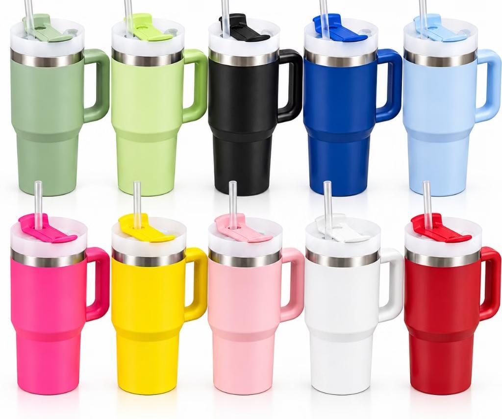 Copo Térmico Quencher Inox com Alça, Tampa Translúcida e Canudo – 420ml ​Prático, compacto e super estiloso! O Copo Térmico Quencher de 420ml é a escolha ideal para quem busca uma opção mais leve e fácil de carregar no dia a dia, sem abrir mão da eficiência térmica do aço inox. ​Com tamanho compacto que cabe perfeitamente na mão e nos porta-copos do carro, ele mantém seu café iced, chá, suco ou água gelados até a última gota. ​ Diferenciais do Produto: ​Tamanho Compacto (420ml): Leve e portátil, ideal para levar na bolsa, mochila ou usar no escritório e estudos. ​Isolamento Térmico de Parede Dupla: Mantém bebidas geladas ou quentes por horas com isolamento a vácuo. ​Alça Ergonômica e Confortável: Pegada firme e segura para carregar com facilidade para qualquer lugar. ​Tampa Translúcida com Vedação: Design moderno em acrílico translúcido que protege sua bebida contra respingos e sujeira. ​Base Afunilada: Encaixa perfeitamente no porta-copos do carro e equipamentos de academia. ​Acompanha Canudo: Maior praticidade para beber enquanto se movimenta ou trabalha. ​📏 Especificações Técnicas: ​Capacidade: 430 ml ​Material do Corpo: Aço Inoxidável ​Material da Tampa: Acrílico Translúcido (Livre de BPA) ​Itens Inclusos: 1 Copo Térmico Quencher 420ml, 1 Tampa com Vedação e 1 Canudo Translúcido ​Cores Disponíveis: Lilás, Rosa Chiclete, Azul Bebê, Off-White, Branco e Preto